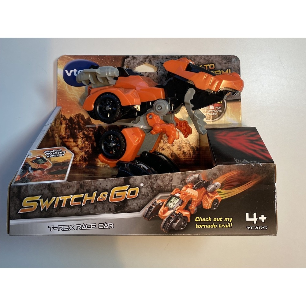 VTech Switch & Go T-Rex‎ Race Car Toy Animated Dino Eyes Light Up Effects Age 4+
